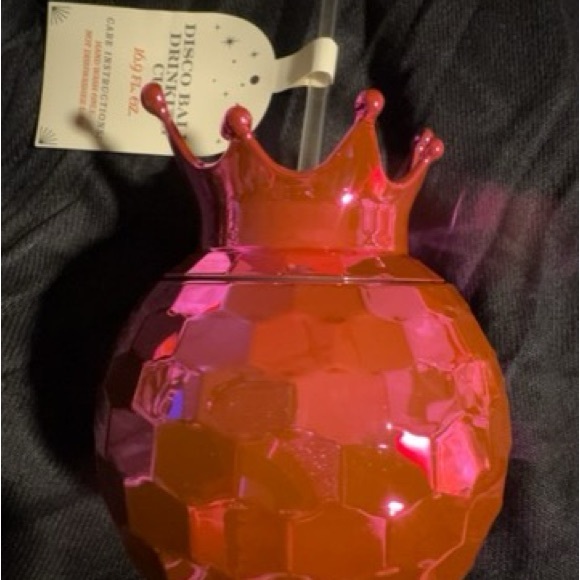 Crown-Shaped Pink Disco Ball Ornament Mug - Picture 1 of 5
